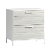 Sauder - La Collection Boulevard Cafe Classeur latéral - Finition White-Finition White, Bois d'ingénierie, Métal