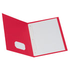 Oxford - Porte-documents à trois attaches et à deux pochettes  - format lettre - rouge-Les chemises à deux pochettes avec broches sont un achat intelligent pour les étudiants comme pour les enseignants - personnalisable grâce à une fente pour carte professionnelle
