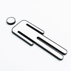 SYMBOLE FUTECH SIGNE DE LAVABO POUR HOMMES / FEMMES-Couleur: aluminium, bords en plastique noir.
