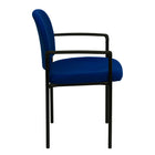 Flash Furniture – Chaise empilable en tissu avec structure en acier et accoudoirs, bleu marine-S'empile jusqu'à 5 chaises de hauteur