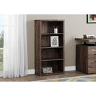 Monarch Specialties - 7404 48 po H Etagere - Faux Bois Brun/Tablettes Ajustable-Conception contemporaine, lignes épurées construites à partir des panneaux épais