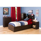 Prepac - Commode Astrid, 4 tiroirs, espresso-Coulisses de tiroir douces