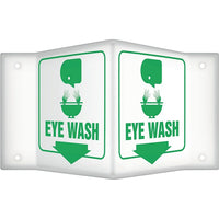 Accuform Signs - Enseigne Projection « Eye Wash », 8po x 8po, Plastique, Anglais Avec Pictogramme-Type d'affichage Boulonné