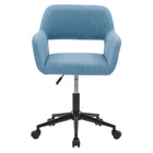 Chaise de travail rembourrée Marlowe de CorLiving - Bleu pâle-Base à deux roulettes à cinq branches pour faciliter les mouvements