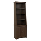 Prepac™ - Bibliothèque à dossier incliné élevé avec 2 portes Shaker, fini espresso-En bois composite laminé, fini espresso