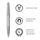 A.T. Cross - ATX Stylo à bille roulante, gris titane-Les stylos Cross sont des cadeaux parfaits depuis plusieurs générations et sont fièrement offerts dans une boîte-cadeau de qualité supérieure. 