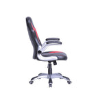 TygerClaw - Fauteuil de luxe à dossier élevé de style jeu, accoudoirs ajustables, noir/rouge (TYFC21029)-Hauteur du siège ajustable