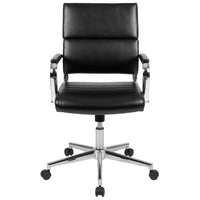 Flash Furniture Chaise De Bureau Pivotante Exécutive Leathersoft Panel-Noir (BT20595M2BK)-Chaise de bureau moderne