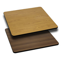 Flash Furniture – Dessus de table carré laminé et réversible de 30 po, naturel ou noix-Table de restaurant ou de banquet
