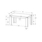 Monarch Specialties - 1088 Table A Manger - 36 po X 60/Faux Bois Taupe-La couleur blanche délavée s'agence parfaitement avec tout style que vous choisissez dans votre cuisine ou votre salle à manger