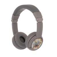 BuddyPhones Play+ Casque Bluetooth - Gris-Style de casque sur l'oreille pour les enfants avec SafeAudio