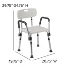 Flash Furniture Chaise De Bain Et Douche Réglable série HERCULES-Quick Release-Blanc (DCHY3523LWH)-20.75"W x 19.75"D x 29.75" - 34.75"H