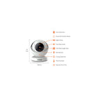 Invidyo - Moniteur video pour bebe avec vision nocturne et communication bidirectionnelle, blanc-130 degres