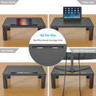 ShoppingAll - Monitor Stand Riser with 4 Adjustable Height-Black-La plateforme peut supporter jusqu'à 22lbs/10kg de moniteurs, ordinateurs portables, tablettes, smartphones, imprimantes et plus encore.