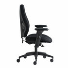 Gry Mattr + ergoCentric - Fauteuil de bureau airCentric 3 - Petit Siège - Noir-Dossier à double courbure offrant un support lombaire et latéral, mécanisme de réglage infini sur 5 po breveté, réglage de la profondeur du siège
