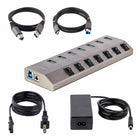 StarTech - Hub USB-C auto-alimenté à 7 ports avec interrupteurs On/Off individuels - Gris sidéral-Comprend des câbles hôtes USB-C et USB-A de 3,3 pi pour prendre en charge les ordinateurs hôtes USB-A et USB-C