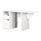 Table de bricolage avec rabat Crea, Blanc solide de Meubles South Shore-DU RANGEMENT ABONDANT: cette table dispose de tous les espaces de rangement qu’un bricoleur ou qu’une couturière a besoin. Ses 4 espaces ouverts, son tiroir et son cabinet pourront contenir le moindre de vos outils.