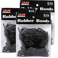 JAM Paper® – Bandes élastiques noires, format régulier, paq./100-Bandes élastiques noires de format régulier
