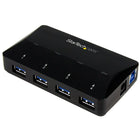 StarTech Concentrateur à 4 ports USB 3.0 avec port de chargement, 1 port 2,4 A-Rechargez votre téléphone intelligent ou de votre tablette rapidement en utilisant le port USB à charge rapide 2,4 A