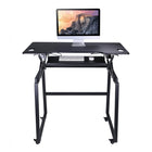Rocelco - Ensemble de rehausseur de bureau de luxe à hauteur ajustable de 46" et support au sol - Noir-OREILLET TROU: Pour une gestion des câbles sans tracas, ou pour installer un support de moniteur pour 1, 2 ou 3 moniteurs, tels que le Rocelco DM1, DM2 ou DM3