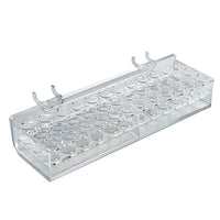 Azar Displays – Plateau 36 fentes ovales à mascara/cosmétiques, panneau perforé/à lattes/comptoir, transparent, 2/pqt (225522)-2 crochets pour un montage facile