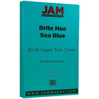 JAM Paper Papier cartonné recyclé format légal de 8 1/2 x 14, Brite Hue bleu mer, 50/paquet-Bleu mer recyclé