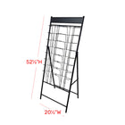 FuTECH - Porte-brochures avec 16 pochettes - 20,5 l x 52,5 H - Noir-taille: 20.5 l x 52.5 H po, largeur de poche: 9.5 l