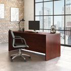 Sauder 71"W La Collection Affirm Bureau - Finition Classic Cherry-  La surface supérieure en mélamine est résistante à la chaleur, aux taches et aux rayures