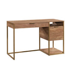 Sauder 47"W La Collection International Lux Bureau - Finition Sindoori Mango-Tiroir à crayons avec glissières métalliques et butées de sécurité pour contenir votre agenda, liste de tâches et stylos