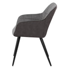 My Home My Living - Fauteuil similicuir et tissu - Gris - Paquet de 2-Comprend des niveleurs de jambe réglables pour plus de stabilité