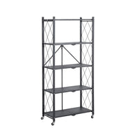 Simply - Étagère pliante robuste avec 5 étagères-Pliable en acier peint en noir