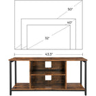 Vasagle - Présentoir multimédia pour meuble télé de - brun rustique et noir-Dimensions du produit : 43,3 po de longueur x 15,7 po de largeur x 19,7 po de hauteur