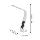 Eglo - Cognoli Lampe de Bureau DEL avec Interrupteur Tactile, Fini Blanc Et Chrome, Inclus Horloge Digital (20 po)-DEL Intégré: 4.5W DEL, 350 Lumens, 3000K (non remplaçable)