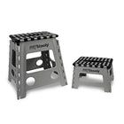 MyStooly – Tabouret-escabeau pliant, noir, paq./2-Le tabouret-escabeau durable se replie facilement pour le rangement et comporte une poignée intégrée pour une portabilité accrue