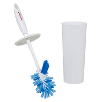 Vileda Ensemble de brosses de toilette Powerfibres-Triple puissance de nettoyage grâce à trois types de poils : angulaires pour nettoyer sous le rebord de la cuvette, plus court et plus résistants pour un nettoyage en profondeur et plus longs pour l'entretien quotidiens des toilettes