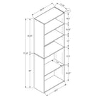 Monarch Specialties - 7470 72 po H Etagere - Blanc Avec 5 Tablettes-12 lbs chacun, charge uniformément réparti