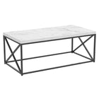 Safdie & Co. 44L Table De Salon - Métal Noir - Marbre-Embellissez votre espace de vie avec cette table basse unique et moderne.