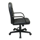 Work Smart- Fauteuil de direction à dossier mi-dos, cuir reconstitué, noir-Réglage blocable de la tension et de l'inclinaison