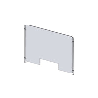 Mark Maker Rod Sneeze Guard - Acrylique transparent 1/4" - panneau de 30" Lx23,5"H- ensemble de tiges de 24"H -passage de 4"x12"-Distanciation sociale optimale entre deux groupes de personnes