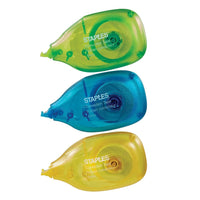 Staples - Mini ruban correcteur, paquet de 3-Application simple, rapide, propre et précise