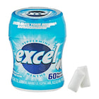 Excel – Gomme à mâcher sans sucre à la menthe poivrée, bouteille de 60 morceaux-Gomme à mâcher sans sucre à la menthe poivrée