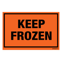 SPC - Étiquette Adhésive "Keep Frozen" - 2 po x 3 po - Noir Sur Rouge Fluorescent - Paquet de 500-Étiquette adhésive "Keep Frozen"