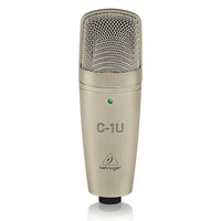 Behringer - Microphone de studio USB à condensateur C-1U-Sortie USB pour un style d’enregistrement prêt à l’utilisation avec un ordinateur de bureau ou portatif.