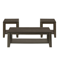 Monarch Specialties - 7883P Ens De Tables - 3Pcs/Chêne Brun-Un match parfait pour votre divan avec une finition polyvalente d'aspect bois chêne brun.