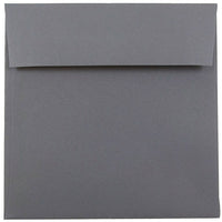 JAM Paper Enveloppes carrées format invitation avec fermeture gommée, 6 x 6 po, gris foncé, paquet de 100-Gris foncé