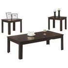 Monarch Specialties - 7842P Ens De Tables - 3Pcs/Espresso-Ensemble de tables d'appoint classique