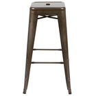 Flash Furniture Tabouret De Bar 30" - Empilable-Gun Metal Gris - Paquet de 4 (4ET3132030GNR)-Tabouret industriel moderne en métal gris métal à canon