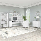 Bush Furniture - Classeur latéral à 2 tiroirs Somerset - Blanc-Les tiroirs sécuritaires sont conçus pour s’ouvrir un à la fois pour une stabilité maximale sur toutes les surfaces