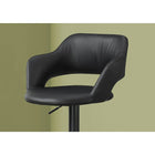 Monarch Specialties - 2381 Tabouret De Bar - Noir/Metal Noir Hydraulique-Siège rembourré en similicuir super doux avec une finition noire