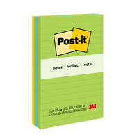 Post-it - Feuillets, collection Paradis floral, lignés, 4 po x 6 po, 100 feuillets/bloc, paquet de 3, 300 feuilles-Les Feuillets Post-it adhèrent fermement et se retirent proprement